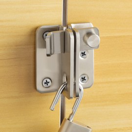 SAYAYO EMS3006R-LS Stainless Steel Door Latch Small Lockable with Padlock Hole Latch for Gate, Window, Fence, Right Open