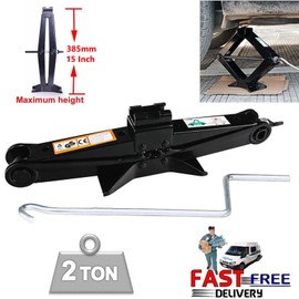 DICN Scissor Car Jack 2 Ton Steel with Chromed Handle for Roadside Tire Change Repair, Black 1 Pcs