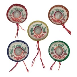 25 Sombrero Mini 5cm Tapa Botella Adorno Mexicano Fiesta Color