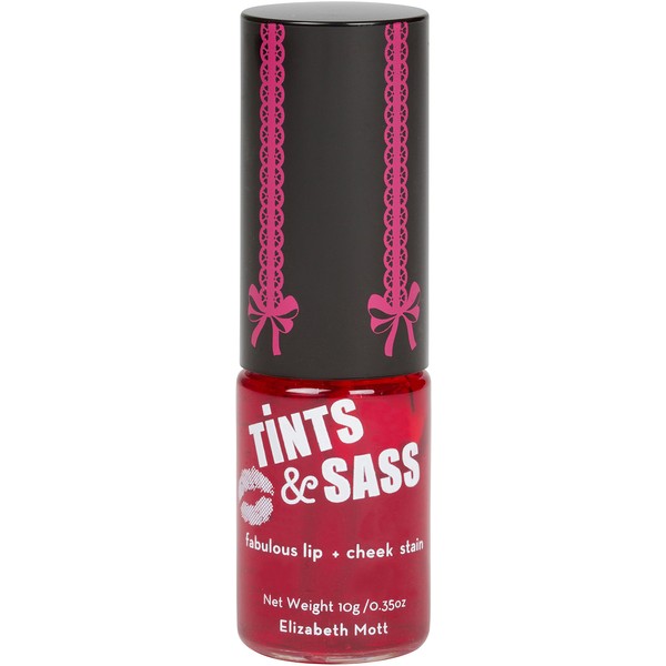 Cruelty-free Tints & Sass Rosy Lip Stain and Cheek Tint For All Skin Types by Elizabeth Mott (10g/0.35oz)