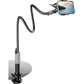 SAIJI Soporte para teléfono con cuello de cisne para cama, soporte flexible de brazo largo para escritorio, soporte de clip, soporte de abrazadera, so