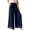 Cnlinkco Womens Wide Leg Pants Work Formal Elegant Flowy Pants