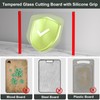 2PCS Glass Cutting Board with Silicone Grip, 80% Stronger Shatter