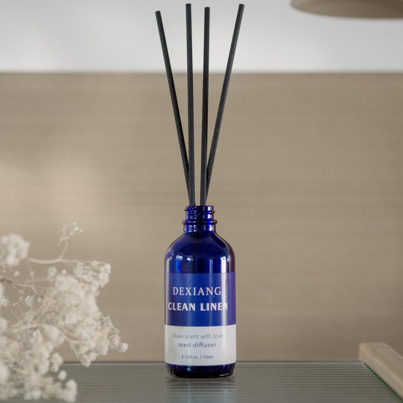 Reed Diffuser Set - 3.72 Oz (110ml) Clean Linen Aroma,