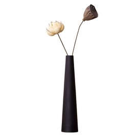 8.5 Inches Black Small Bud Vase Mini Ceramic Flower Vase Single Stem Vase Tall Conic Flower Minimalist Design Ornament for Home Office Table Decoration