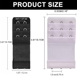 Vayfoni 6-Pack Women's Bra Extender Set - Soft & Comfortable Bra Strap Extension - Elastic 2 Hook & 3 Hook Bra Extenders UK - Stretchy Extensions for Added Comfort