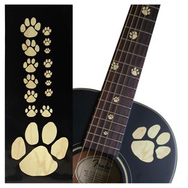 Inlaystickers Fingerboard Position Marker for Guitar & Bass - Animal Foot Prints - Wood Grain