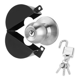 simarro Door Knob Lock Out Device, Door Handle Lock Cover with Padlock and Keys, Prevents Turning of Door Knob and Entering Keyholes for Covering Door Handles Faucets Valves(Black)