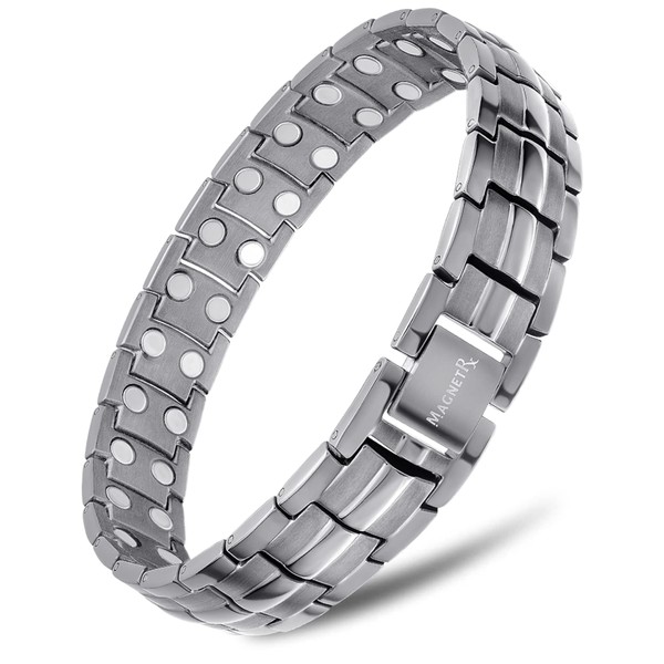 MagnetRX® Ultra Strength Magnetic Bracelet - Effective Stainless Steel Magnetic Bracelets for Men - Adjustable Bracelet Length with Sizing Tool for Perfect Fit (Gunmetal)