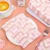JarThenaAMCS 100 Pcs Light Pink Plaid Guest Napkins Watercolor Checkered
