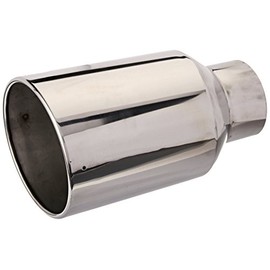 Spec-D Tuning MF-TP0508D-S Chrome Stainless Steel Roll Edge Bolt On Exhaust Muffler Tip 15"x5"x8"
