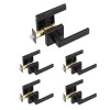 Matte Black Passage Door Handle 5 Pack Reversible Lever for