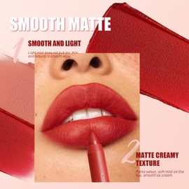 Set de Labiales y Delineadores, 4 Piezas, 01- para Labios Definidos Delineador de Labios a Prueba de Agua, Acabado Mate,Textura suave, No Transfiere, Mejora el Color y Define los Labios