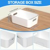 Tyminin 6 Pack White Pantry Organizer Bins, Plastic Containers with