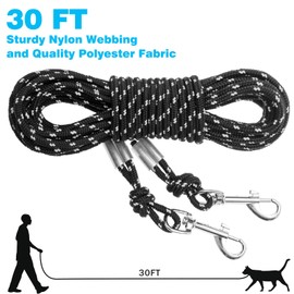 Reflective Cat Leash - 30 Feet Yard Long Leash, Escape Proof Durable Walking Leads, Safe Extender Pet Tie Out Leash Outdoor Training Playing Camping for Kittens/Puppies/Rabbits/Small Animals