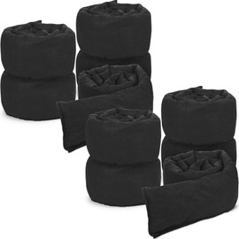 Sabary 10 Pcs Water Barrier 5 ft x 6.5 inch Absorbent Flood Barriers Home Sandless Sand Bags for Flooding Reusable Water Absorber Water Absorbing Snake for Rain Hurricane Garage Basement Door, Black