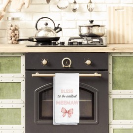 Lengues Meemaw Gifts Kitchen Towels, GrandmaGifts Hand Towel, Gifts for Grandma Mothers Day Dish Towels for Kitchen, Blessed to Be Called Meemaw Hand Towel for Bathroom Decor 16x24 Inch