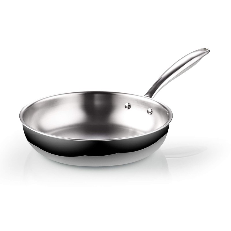 Cook N Home 2682 Tri-Ply Clad Stainless Steel Skillet Saute