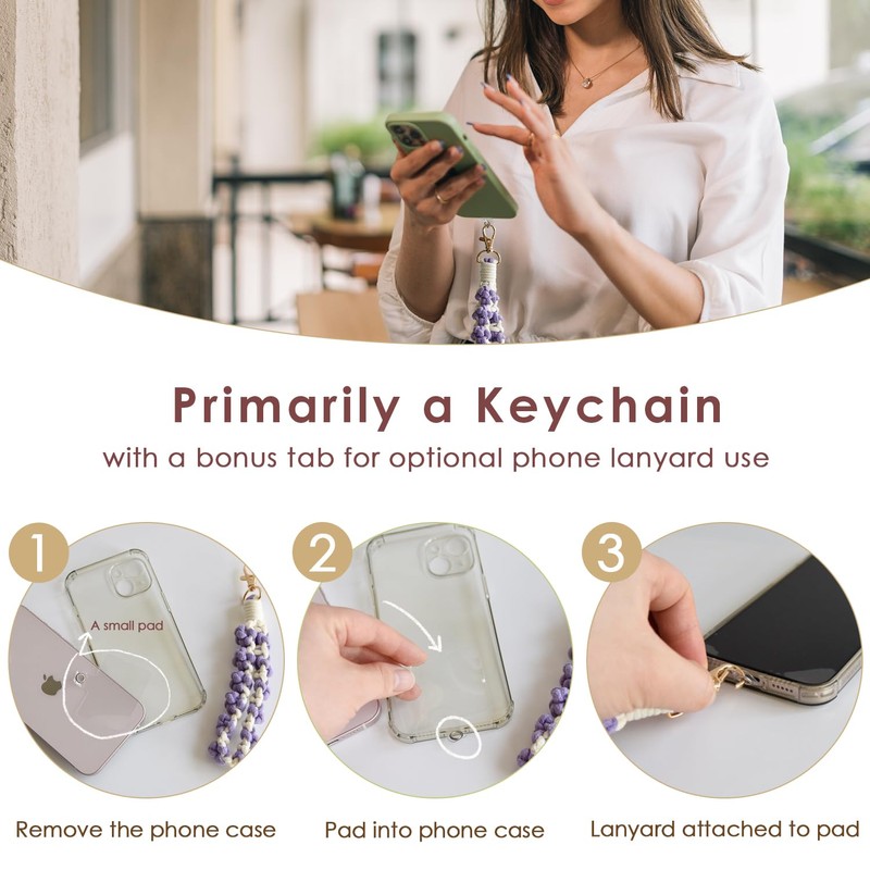 KUDOS Handmade Woven Keychain Wristlet – Stylish Keyring Holder Bracelet