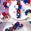 ETIUC 6PCS 4th of July Napkin Rings Patriotic Napkin Rings