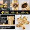EBH Brass Garden Hose Splitter Full Flow, Outdoor Faucet Heavy