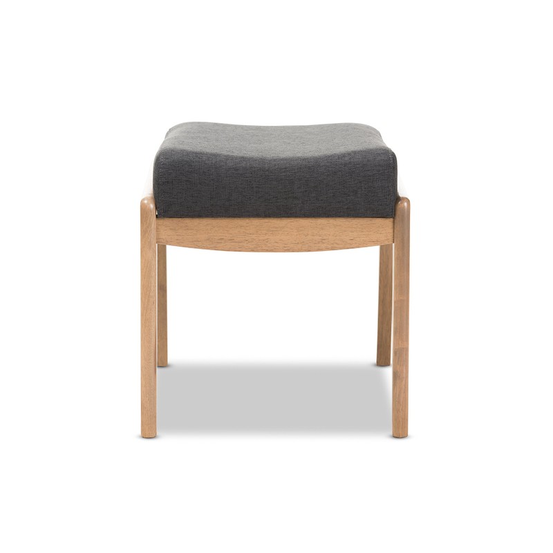 Baxton Studio Wilda Mid-Century Fabric Ottoman