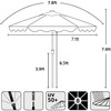 AMMSUN 7.8ft Seashore Umbrella, Outdoor Umbrella, Boho Beach & Patio