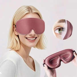 2 types of three-dimensional comfortable eye protection advanced sleeping eye masks HL-00072 Pink/ONE