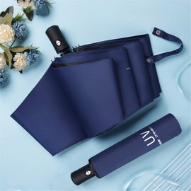 Maibar Sun Umbrella UV Proof UPF 50, Folding Umbrella Travel Waterproof Parasol for Lady Women (Deep Blue)