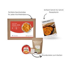 EasyCookAsia Kimchi Jeon Cooking Box, Korean Kimchi Pancakes, DIY Box that Contains All Ingredients, Special Gift for Asia and Cooking Lovers