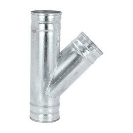 PATIKIL 4 Inch 3 Way Duct Connector, 45 Degree Galvanized Steel Tilt Y Shape Ducting Splitter Air Vent Duct Hose Exhaust Pipe Adapter Dust Collection Fitting for HVAC Dryer Systems