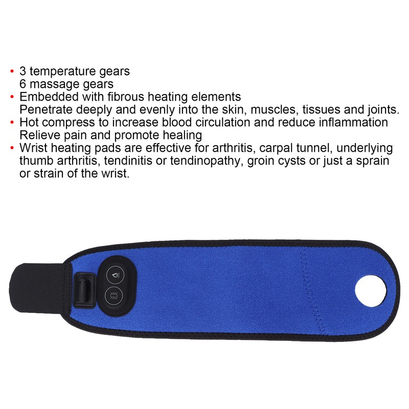 Heated Wristband 3 Temperature Gears Hot Compress Massage Relieve Pain