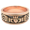 Copper Claddagh band ring CRI969 1/4 of an inch wide.
