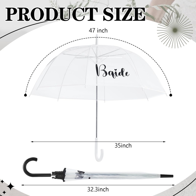 Sunnymove 2 Clear Wedding Umbrellas, Large Bubble Wedding Umbrella for