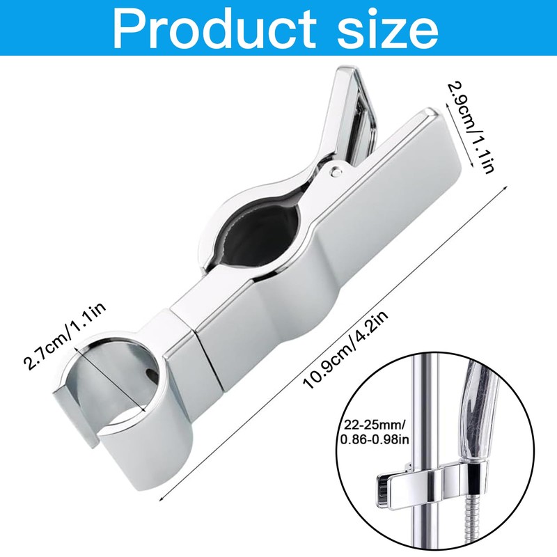 Gearmax Hand Shower Holder, Shower Head Holder, 20-27 mm, Adjustable