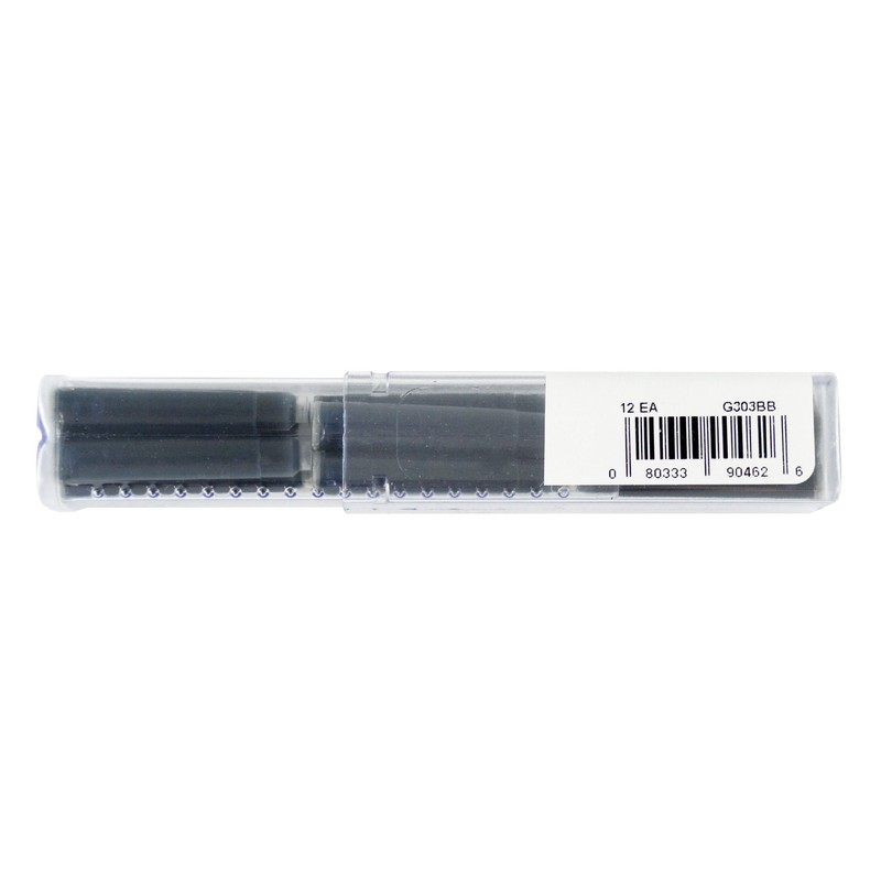 Monteverde Monteverde Standard Ink Cartridge, Blue/Black, 12 Pack (G303BB)