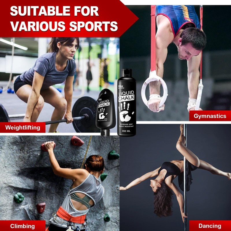 OUTTDOZ Superior Grip Liquid Chalk Mess-Free Gym Chalk for Weightlifting,