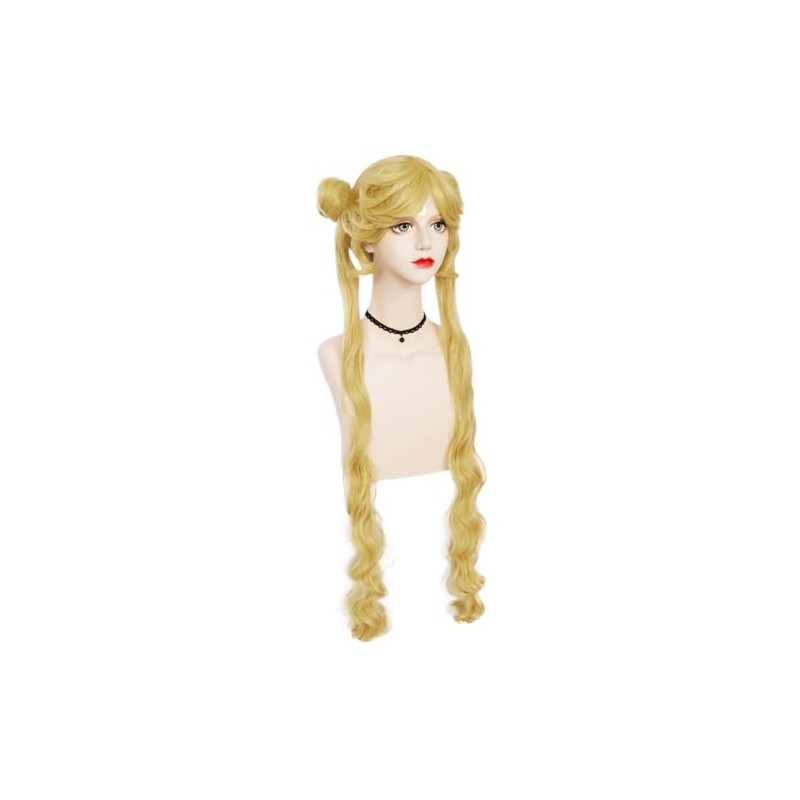 Peluca De Cosplay Con Coletas Largas Y Dobles Para Mujeres