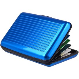 Guyode Aluminium Card Holder, RFID Blocking Credit Card Holder, Waterproof Credit Card Case, Business Card Holder for Men and Women, Card Holder, Business Card Storage (Blue)