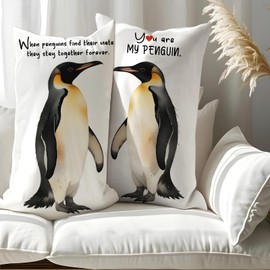 Undergo You're My Penguin Gifts Romantic Pillow Cover - Romantic Valentine's Gifts for Boyfriend Girlfriend Her Him - Penguin Throw Pillow Cover 12 x20 inch