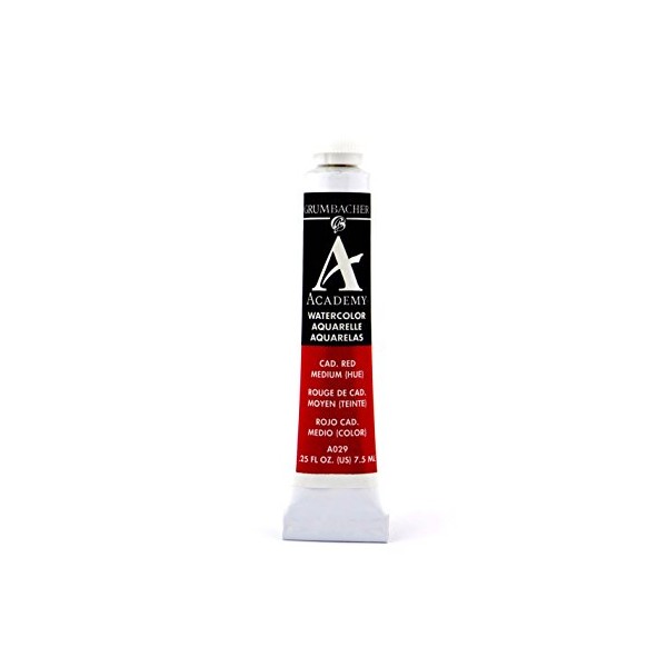 Grumbacher Academy Watercolor Paint, 7.5ml/0.25 Ounce, Cadmium Red Medium Hue