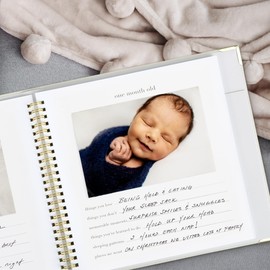 ZICOTO Keepsake Baby Memory Book for Boys and Girls – Timeless First 5 Year Baby Book – Neutral Journal Scrapbook or Photo Album - Record a Milestone for Every Event from Birth to Age 5