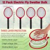 12 Pack Electric Fly Swatter Bulk Bug Zapper Rackets for