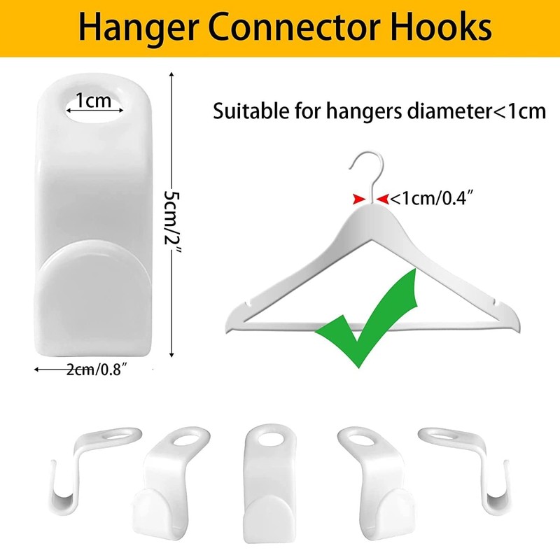 10Pcs Clothes Hanger Connector Hooks Clothes Organizer Adjustable Multi Purpose