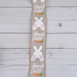 Celebrate It Easter Wired Decorative Ribbon Glitter Bunny Carrot 2.5 in x 20 ft R15