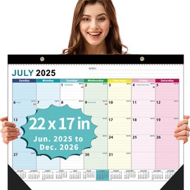 Desk Calendar 2025-2026 Large 22" x17", AgePlace Wall Calendar 2025 Covers July 2025 - December 2026, Office Supplies Desktop Monthly Calendar for Home Classroom School & Office Or teacher Gifts