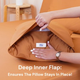 Sheet Story Bamboo Pillow Cases 2 Pack 50x75cm Size - 400 Thread Count, Soft and Cooling Terracotta Pillowcases 2 pack Hypoallergenic Pillow Covers - Extra Deep Inner Flap and Envelope Closure