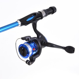 Lixada Fishing Rod Reel Combo Full Kit 1.5m Telescopic Fishing Rod Spinning Reel Set with Hooks Soft Lures Barrel Swivels Storage Bag