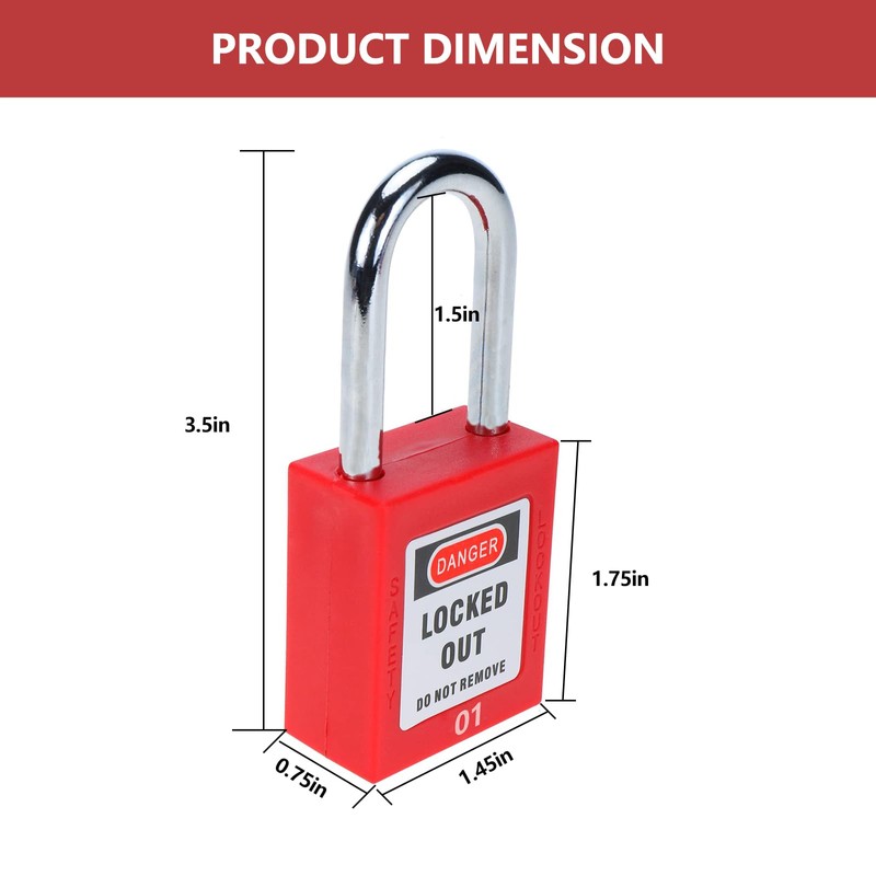 Allucky Lockout Tagout Locks, 10pcs Safety Locks Keyed Differently(Come with