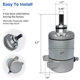 Starter Motor for Honda Rancher 350 Compatible with Rancher 350 TRX350TE TRX350FM TRX350TM TRX350FE TRX350 Rancher 4x4 ES 2000-2006 ATV UTV